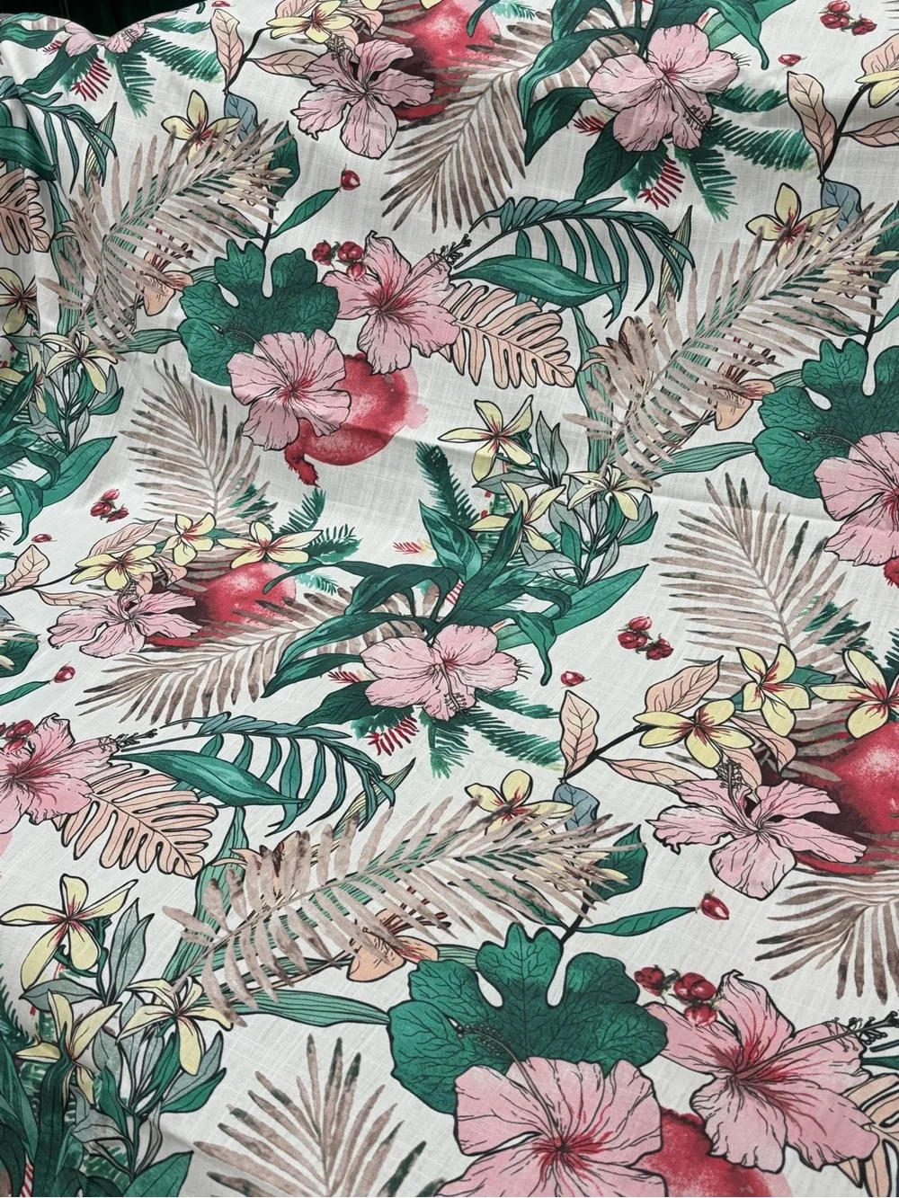 Four ikea floral tropical curtain panels never used
